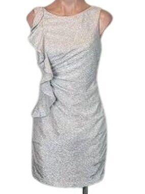 Adrianna Papell by Hailey Logan Shimmery Ruched  bodyCon dress womens size S